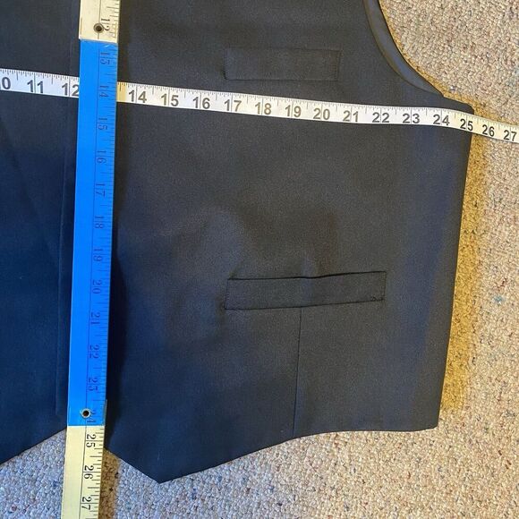 3XLT Umo Lorenzo Formalwear Business Western SuitVest Adjustable Strap Men Black - Picture 2 of 7